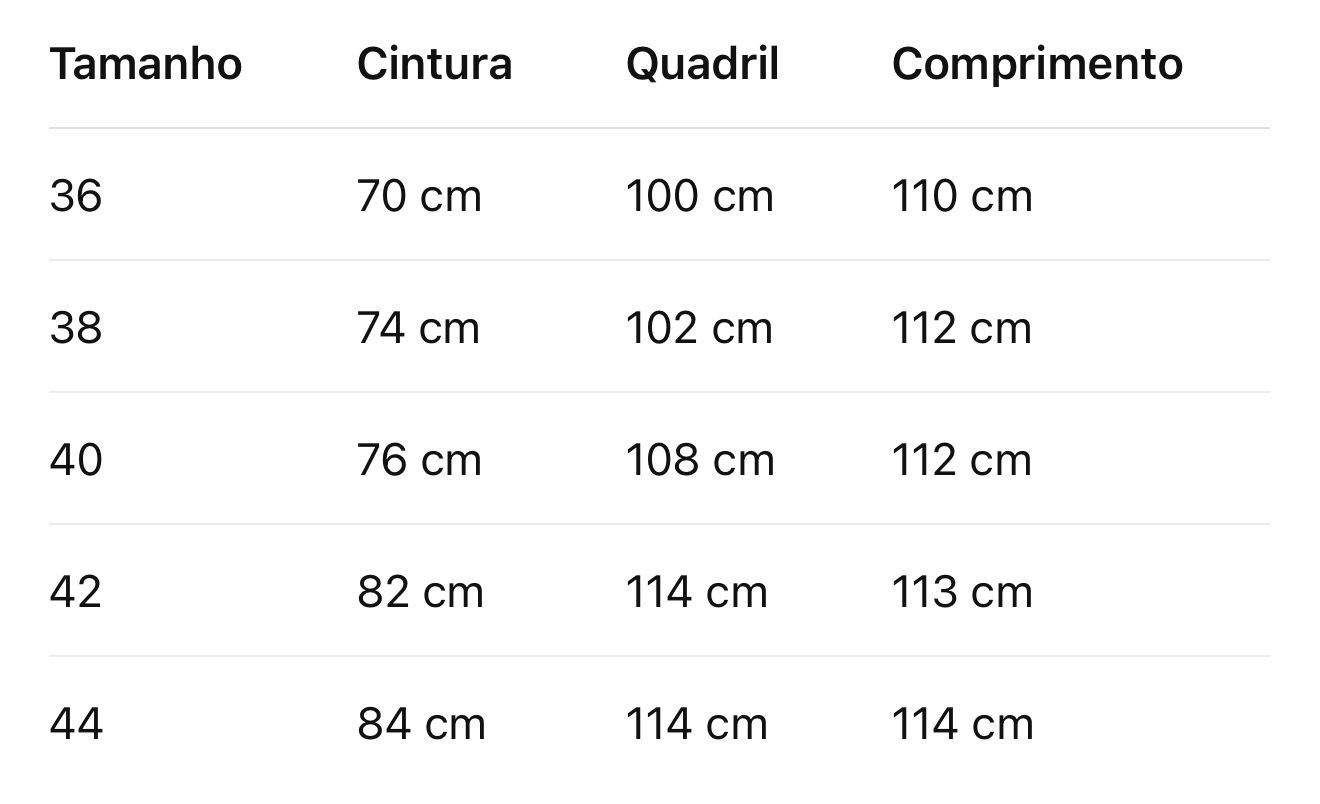 TABELA MEDIDAS